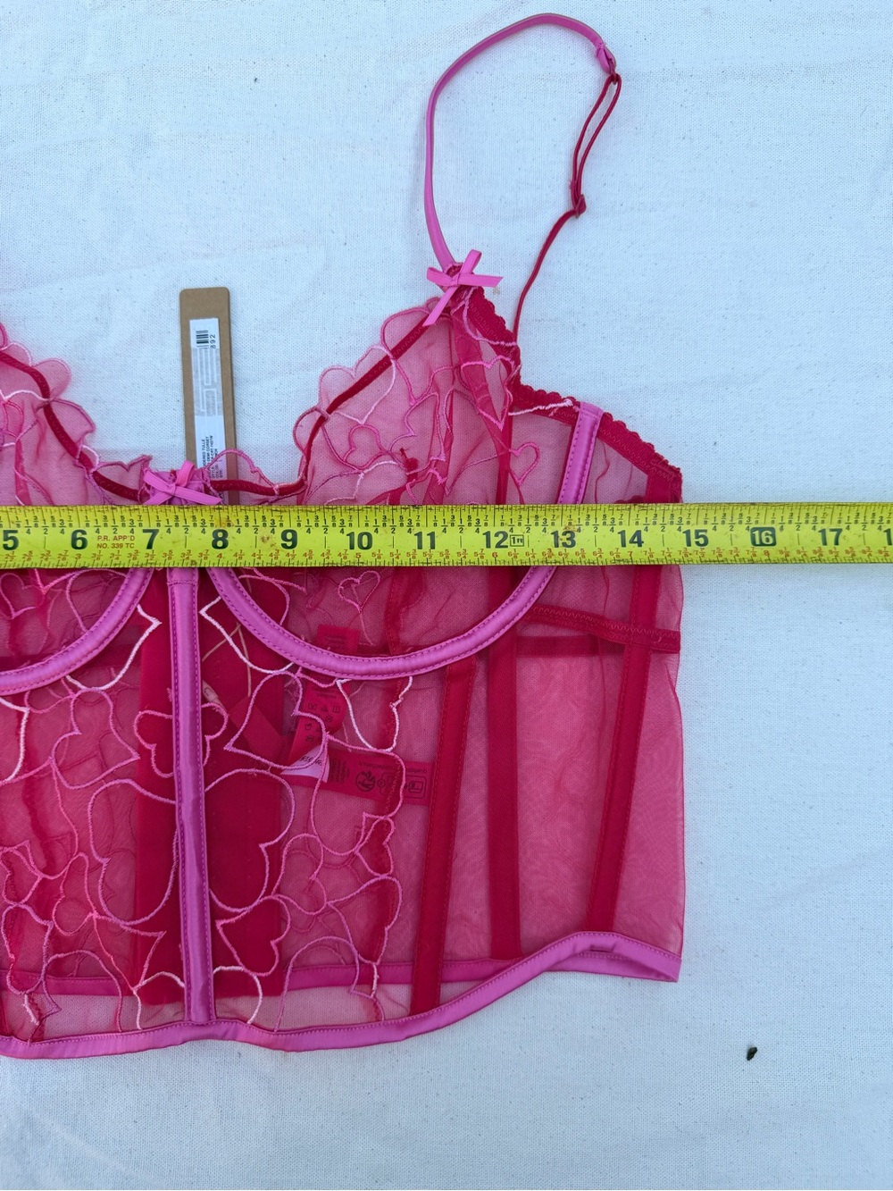 SKIMS tulle embroidered hearts Longline Bra Top - Picture 3 of 6